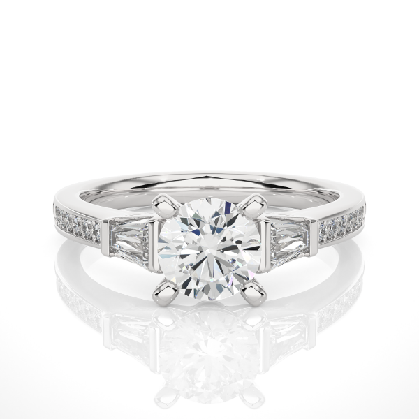 Picture of 1.70 Carat Round with Baguette Cut Diamond Ring.