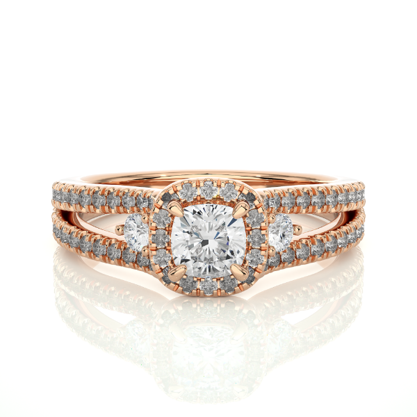 Picture of 50 Cent Cushion Solitaire Lab Grown Diamond Ring