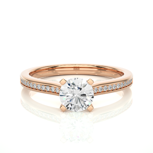 Picture of 65 Cent Solitaire Lab Grown Solitaire Ring with Side Accents.(1.05 CTW Diamonds)