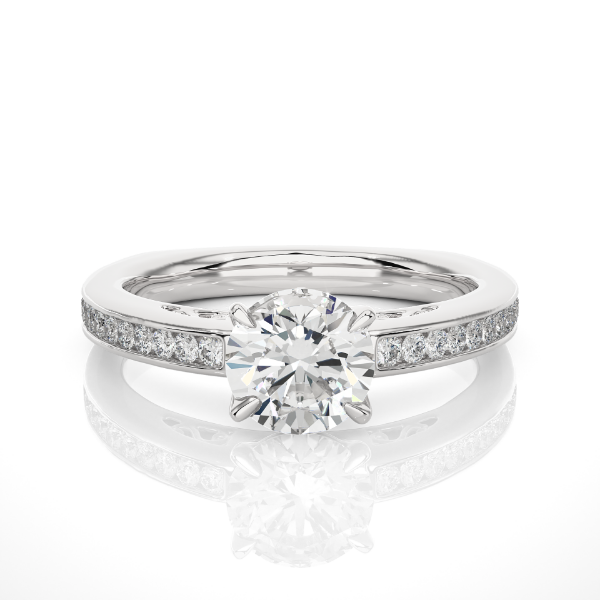 Picture of 1 Carat Solitaire Lab Grown Diamond Ring with Accents. (1.30 CTW Diamonds)