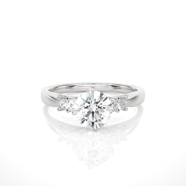 Picture of  0.50 Carat Lab Grown Solitaire Cathedral Ring.