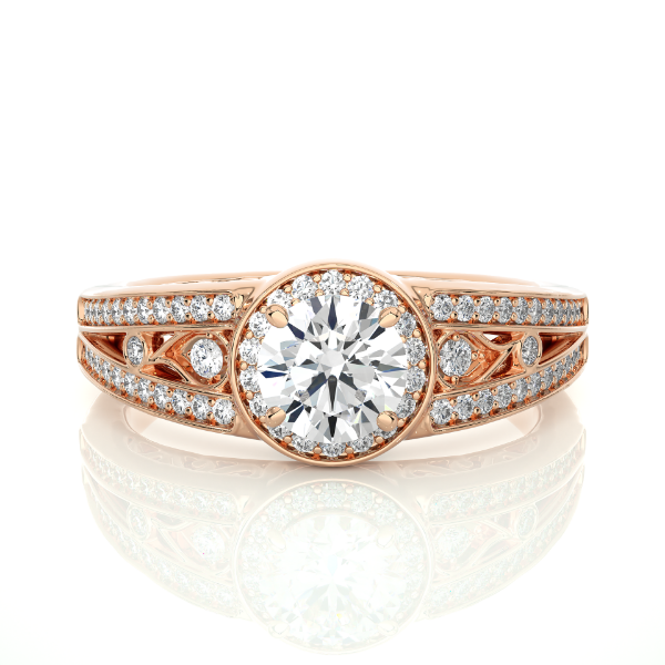 Picture of 0.70 Carat Solitaire Regal Round Halo Ring.(1 CTW Diamonds)