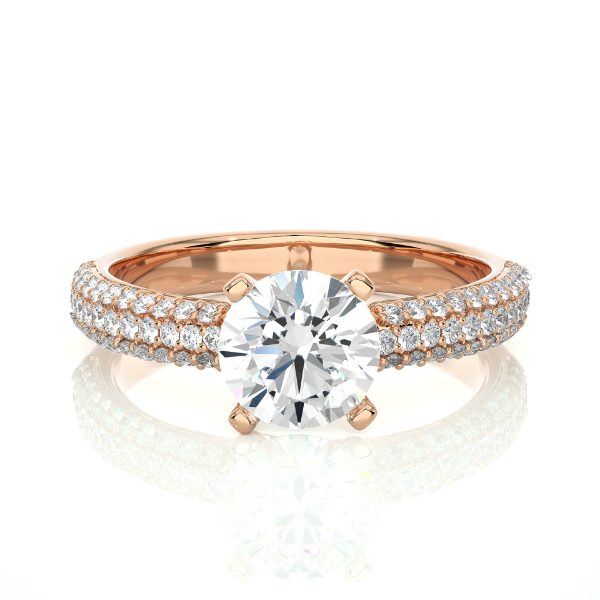 Picture of A Classic 1.10 CT Solitaire Design Elevated With Dazzling Pave Band In 1.50 CTW Total