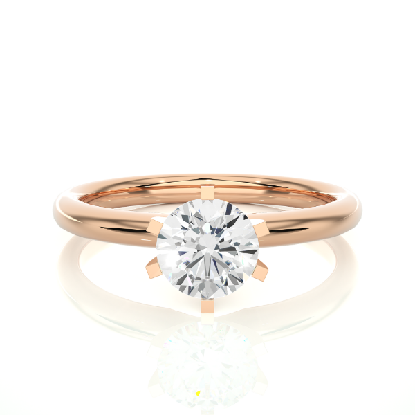 Picture of  1.20 CT Classic Round Cut Diamond Solitaire Ring With A Minimalist Band.