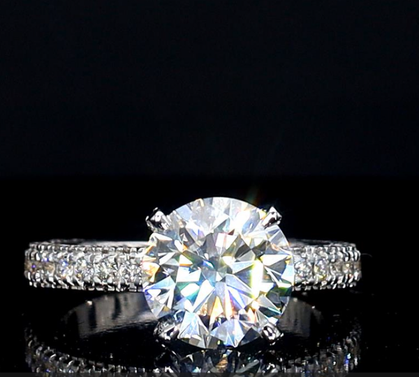 Picture of A Stunning 3 Carat Solitaire Round Brilliant Cut Lab Grown Diamond Ring