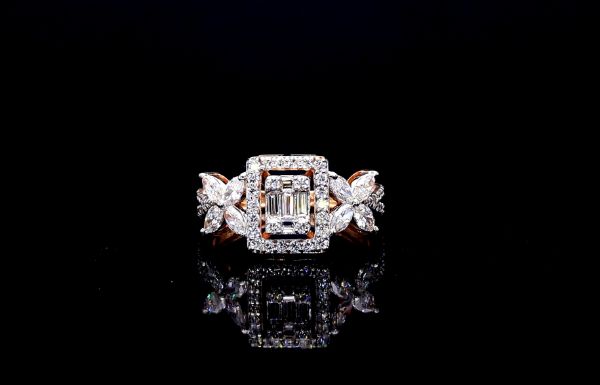 Picture of 1.20 Carat Ring -Baguette Diamond Surrounded By Smaller Diamonds.