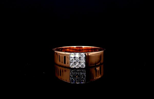 Picture of Three Row of Round-cut Diamonds set in a Channel Setting.