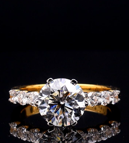 Picture of 3.10 Carat Solitaire Round Diamond Ring.