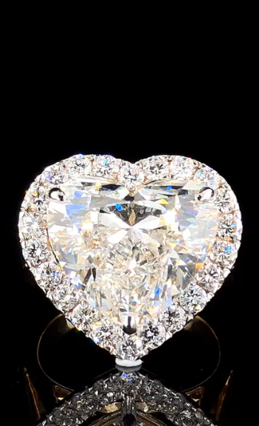 Picture of A Beautiful 8 Carat Solitaire Heart Shaped Lab Grown Diamond Ring.