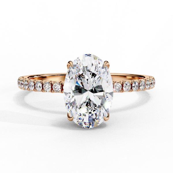 Picture of 1.20 Carat Oval Solitaire Diamond Ring With A Pave Band.(1.43 Ctw Diamonds)