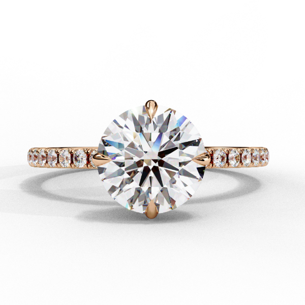 Picture of 2.40 Carat Solitaire Round Diamond Ring With a Diamond Studded Band.(2.66 Ctw Diamonds)