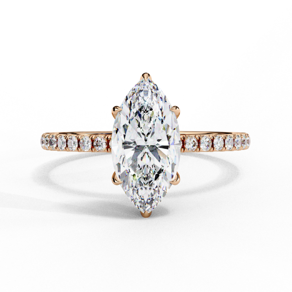 Picture of 1.50 Carat Marquise Solitaire Diamond Ring With A Classic Band.(1.85 Ctw Diamonds)