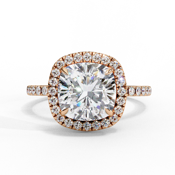 Picture of 1.80 Carat Solitaire Cushion Halo Ring(2.10Ctw Diamonds)