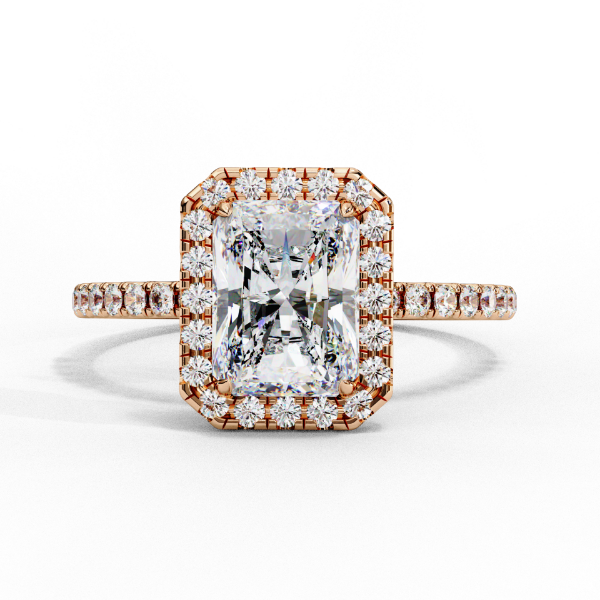 Picture of 2.20 Carat Radiant Solitaire Halo Ring.(2.90 Ctw Diamonds)