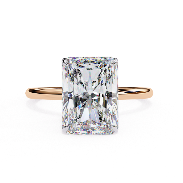 Picture of 2.45 Carat Radiant Cut Diamond Solitaire Ring in Minimalist Band Design.(2.50 Ctw Diamonds)