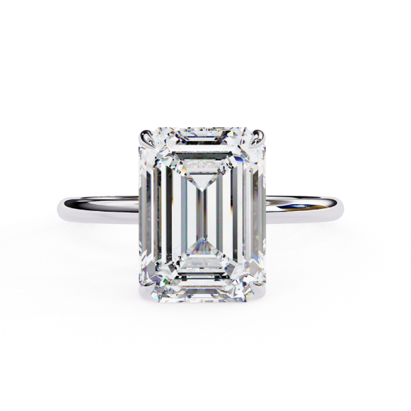 Picture of 2.50 Carat Emerald Cut Lab Grown Diamond Ring.