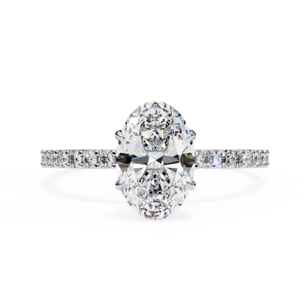 Picture of 1.20 Carat  Oval Solitaire Ring With A Pave Diamond Band.(1.50 CTW Diamonds)