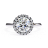 Picture of 1.50 carat Classic solitaire and halo diamond ring with sleek band