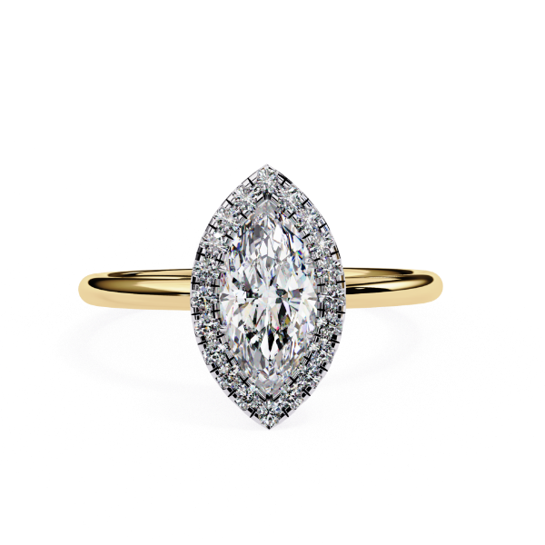 Picture of 1 Carat Solitaire Elegant Marquise Cut  Diamond Halo Ring.(1.16 CTW Diamonds)