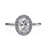 Picture of 1.10 carat Stunning Oval Solitaire Diamond Halo Ring.(1.25 CTW Diamonds)