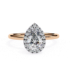 Picture of 1.10 carat Pear Solitaire Diamond Ring, Featuring A Halo Design.(1.35 CTW Diamonds)