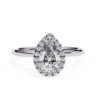 Picture of 1.10 carat Pear Solitaire Diamond Ring, Featuring A Halo Design.(1.35 CTW Diamonds)