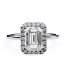 Picture of 1.70 Carat Emerald Solitaire Diamond Ring With A Halo.(1.85 CTW Diamonds)