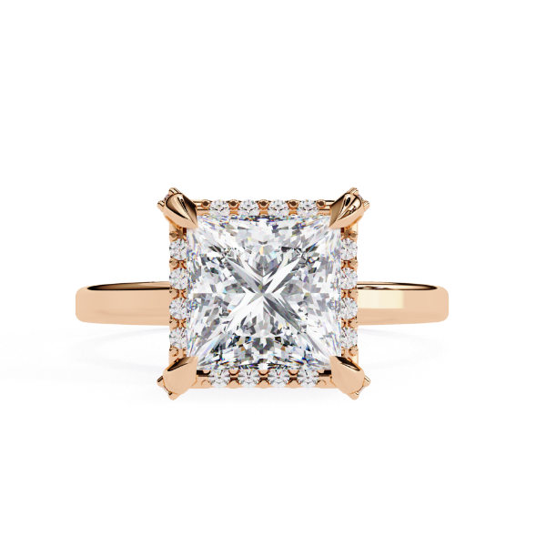 Picture of 2 Carat Princess Cut Ring Features a Hidden Halo of Sparkling Diamonds.(2.22 CTW Diamonds)