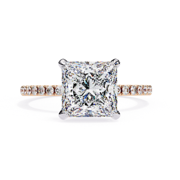 Picture of A Beautiful 2.30 Carat Princess Cut Diamond Ring.(2.55 CTW Diamonds)
