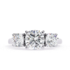 Picture of 1.50 Carat Cushion Solitaire Lab Grown Diamond Three Stone Ring (3.60 ctw Diamonds)