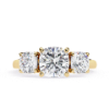 Picture of 1.50 Carat Cushion Solitaire Lab Grown Diamond Three Stone Ring (3.60 ctw Diamonds)