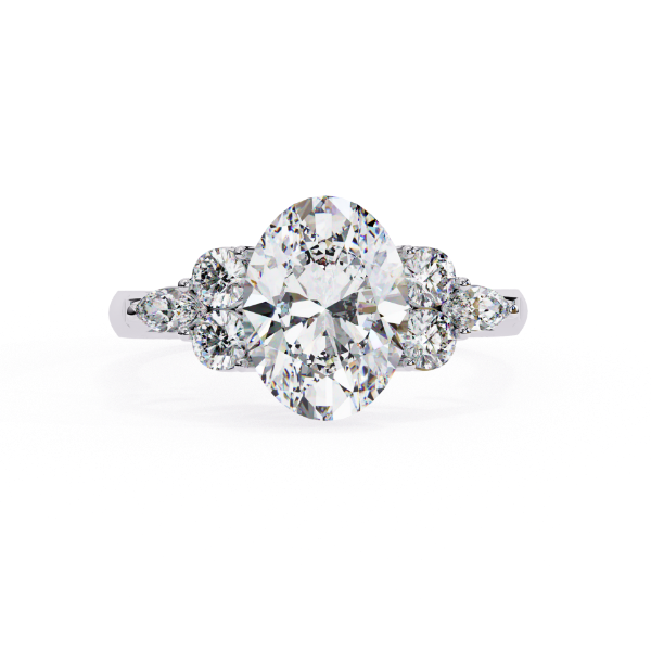 Picture of Celestia 2.10 CT Oval Center With Diamond Side Stones Ring( 2.50 CTW Diamonds)