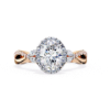 Picture of 0.70 Carat Oval Solitaire Halo Twist Ring (1.01 CTW Diamonds)