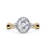 Picture of 0.70 Carat Oval Solitaire Halo Twist Ring (1 CTW Diamonds)
