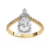 Picture of Seraphina TearDrop 1.50 CT  Pear Solitaire With Diamond Shoulders Ring (1.78 CTW Diamonds)