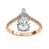 Picture of Seraphina TearDrop 1.50 CT  Pear Solitaire With Diamond Shoulders Ring (1.78 CTW Diamonds)