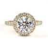 Picture of 1.30 Carat Solitaire Ring With Round Cut Center And Pave Halo Design.(1.80 CTW Diamonds)