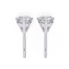 Picture of 2.50 Carat Total Round Cut Lab Grown Diamond Three Prong Stud Earring.