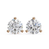Picture of 2.60 Carat Total Round Cut Lab Grown Diamond Three Prong Stud Earring.