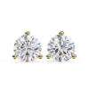 Picture of 2.50 Carat Total Round Cut Lab Grown Diamond Three Prong Stud Earring.