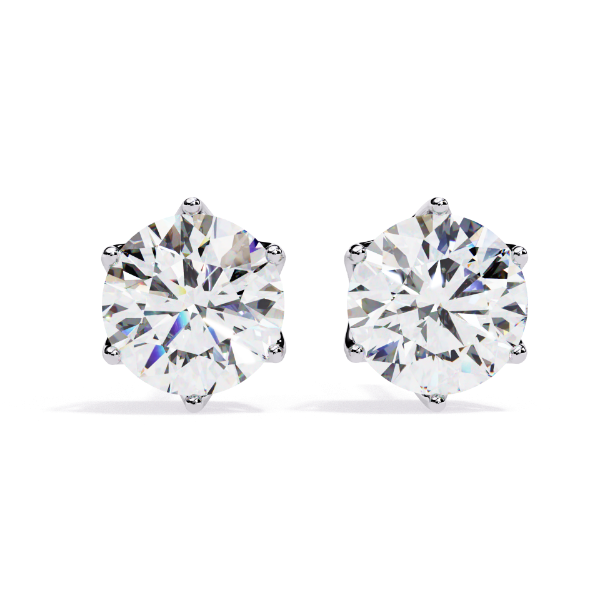 Picture of 2.60 Carat Total Round Cut Lab Grown Diamond Stud Earring.