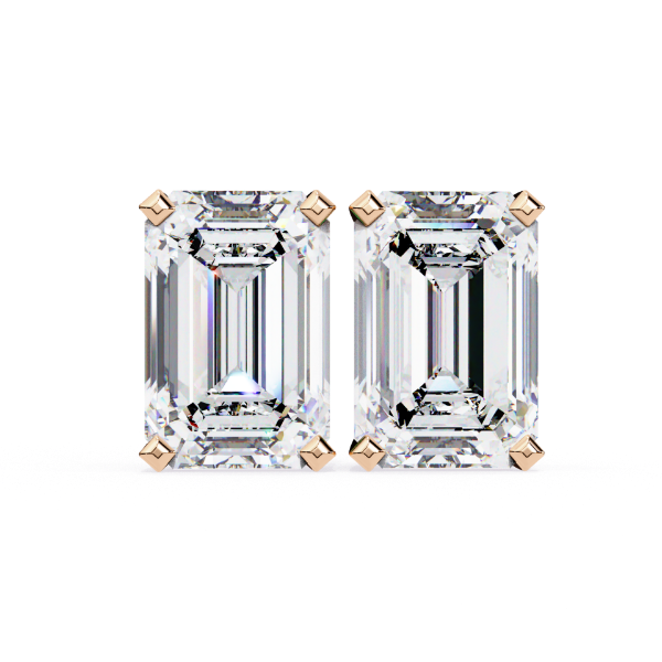 Picture of 2.40 Carat Total Emerald Cut Lab Grown Diamond Stud Earring.