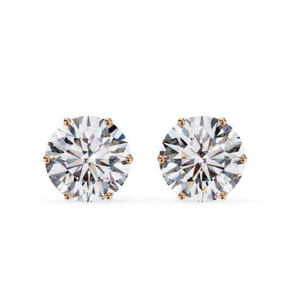 Picture of 2.60 carat Round Cut Lab Grown Diamond Stud Earring.