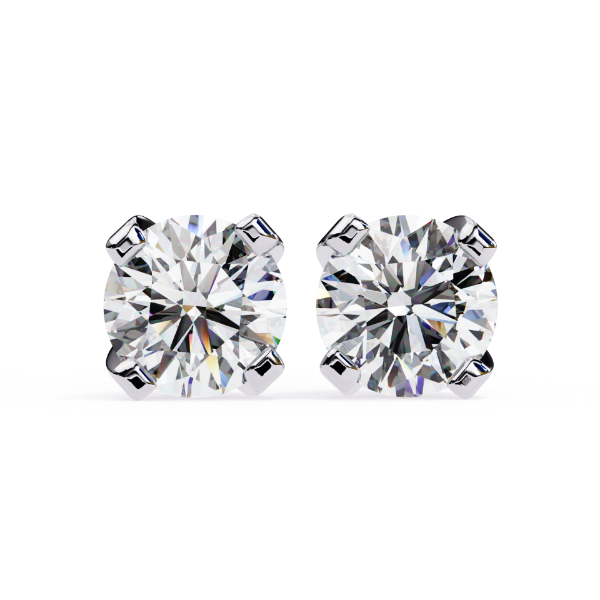 Picture of 2.70 Carat Classic Round Cut Lab Grown Diamond Stud Earring.