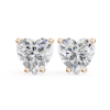 Picture of 2.50 Carat Heart Cut Lab Grown Diamond Stud Earring.
