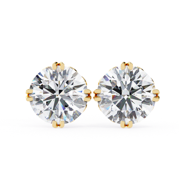 Picture of 2.60 Carat Classic Round Cut Lab Grown Diamond Double Prong Stud Earring.