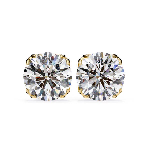 Picture of 2.60 Carat Round Cut Lab Grown Diamond Prong Setting Stud Earring.