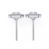 Picture of 1.50 Carat Solitaire Radiant Cut Lab Grown Diamond Halo  Earring.(1.80 CTW Diamonds)
