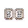 Picture of 1.50 Carat Solitaire Radiant Cut Lab Grown Diamond Halo  Earring.(1.80 CTW Diamonds)
