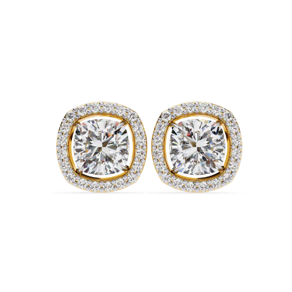 Picture of 1.60 Carat Solitaire Cushion Halo Studs.(1.80 CTW Diamonds)